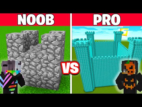 NOOB vs PRO: EN GÜVENLİKLİ KALE YAPI KAPIŞMASI! - Minecraft