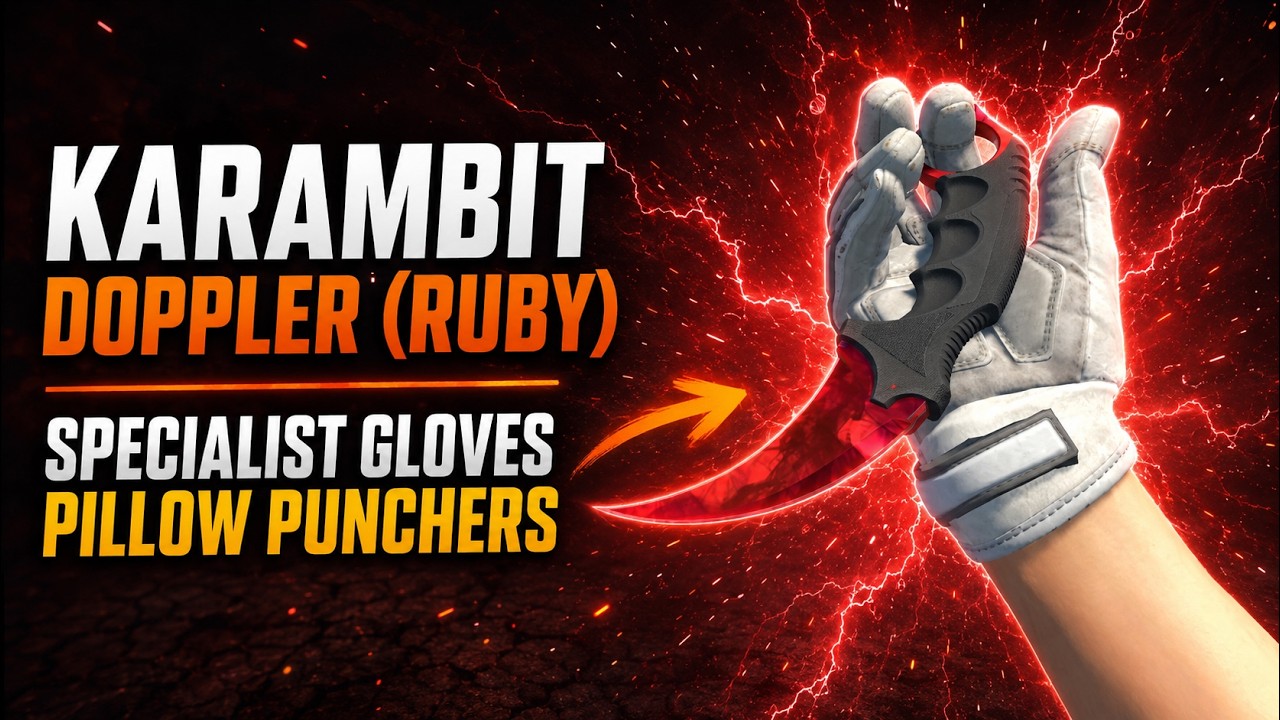 ★ Karambit | Doppler (Ruby) + ★ Specialist Gloves | Pillow Punchers