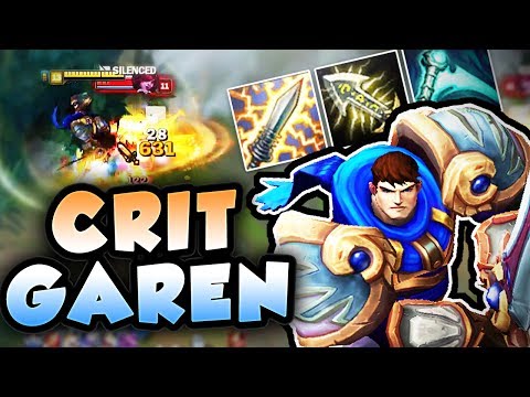FULL CRIT ON GAREN MAKES HIM UNSTOPPABLE! 1 SHOT ANY ENEMY WITH FULL CRIT GAREN! - League of Legends
