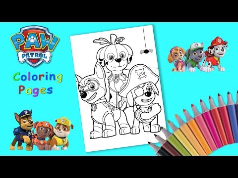 PAW PATROL Coloring Pages for kids. How to Draw Paw Patrol Pups. PAW PATROL halloween. Video