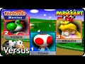 Mario Kart 64 Versus 3 Players Toad Vs Yoshi Vs Peach