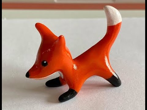 Sculpting a fox from polymer clay in seven minutes! Easy arts and crafts!