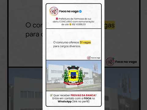 PREFEITURA DE FORMOSA DO SUL/SC: EDITAL PUBLICADO!  #concursopúblico #aprovação
