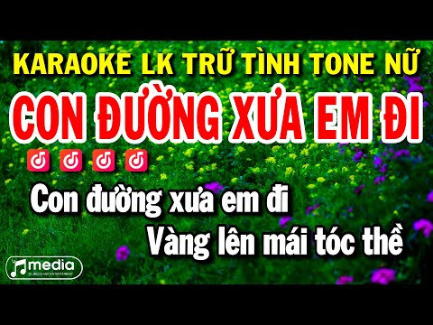 Karaoke Liên Khúc Trữ Tình Dễ Hát Tone Nữ | Con Đường Xưa Em Đi
