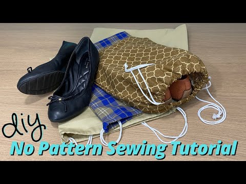 DIY EASY TRAVEL DRAWSTRING SHOE BAGS