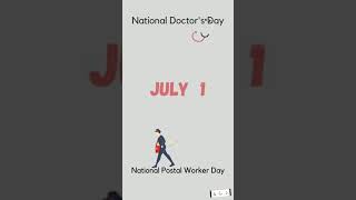 July 1 ll Whatsapp status ll National doctor's day ll National postal workers day