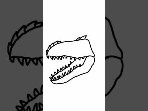 Drawing the Indominus Rex Skeleton from JWFK in ibisPaint X #shorts