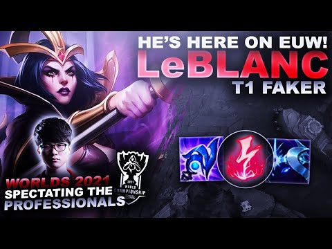 FAKER HAS MADE IT TO EUW! HE'S SO CLEAN! LeBLANC! - Spectating the Pros: Faker | League of Legends
