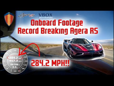 ONBOARD FOOTAGE: Record Breaking Koenigsegg Agera RS World Speed Record 284 MPH!!