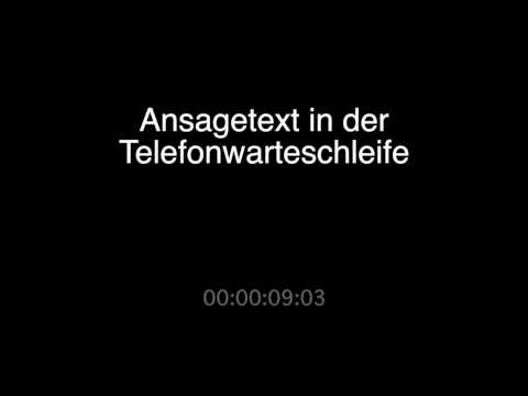 Ansagetext in der  Telefonwarteschleife