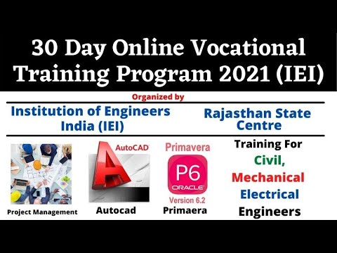 30 days Online Vocational Training Program Institution of Engineers India Rajasthan State Centre