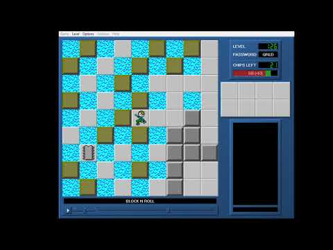Chip's Challenge 1 Level 126 (Block N Roll) - 443 seconds
