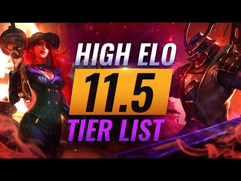 HIGH ELO Best Champions TIER List - League of Legends Patch 11.5
