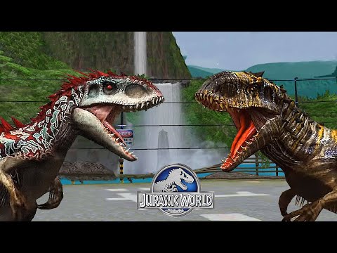 INDOMINUS REX VS INDOMINUS REX GEN 2 - BATTLE || JURASSIC WORLD THE GAME