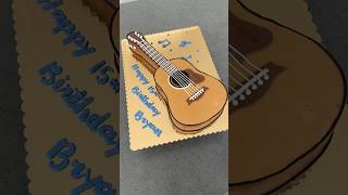A guitar shaped cake that I hope doesn’t look like a violin 😂 #cake #shorts #guitar
