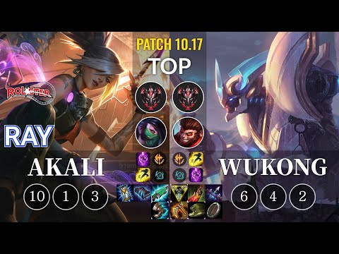 KT Ray Akali vs Wukong Top - KR Patch 10.17