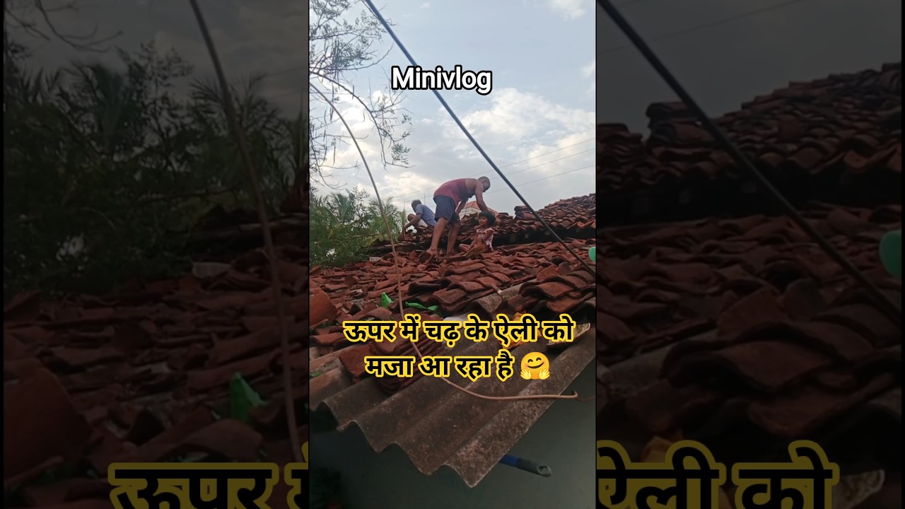 बारिश के पहले छत की मरम्मत 🏡🤗 #minivlog #shortsfeed#shorts#viral #trending #@ShwetaNuruti