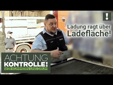 "SAU gefährlich!" Ladung ragt über LADEFLÄCHE hinaus und Reifen PLATT? | Achtung Kontrolle