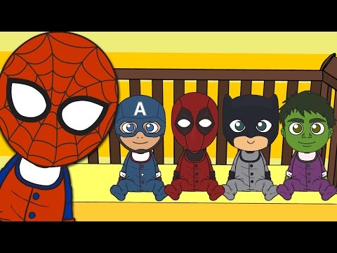 🌟 CINCO SUPERHÉROES 🌟 Spiderman Capitán América Deadpool Batman Hulk | Canciones Infantiles