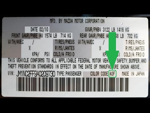 How to find your MAZDA Paint Code