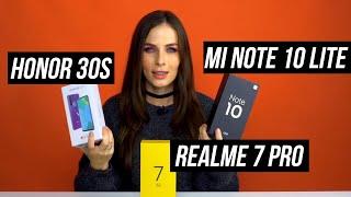 Смартфон до 30000 | Сравнение Realme 7 Pro, Honor 30s и Xiaomi Mi Note 10 Lite