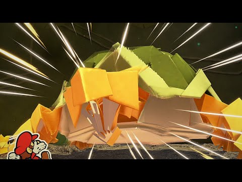 Paper Mario Origami King - Earth Vellumental Boss Fight #1
