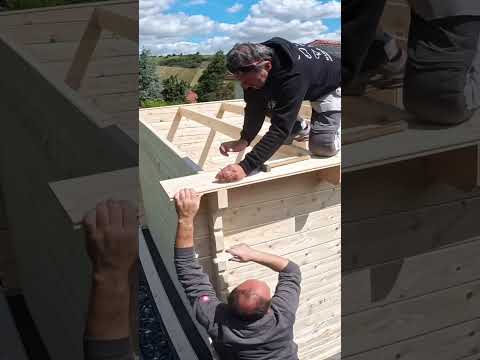 Blockhaus Aufbau – Pultdach montieren Schritt für Schritt! #handwerk  #gartenbau  #gartenhaus