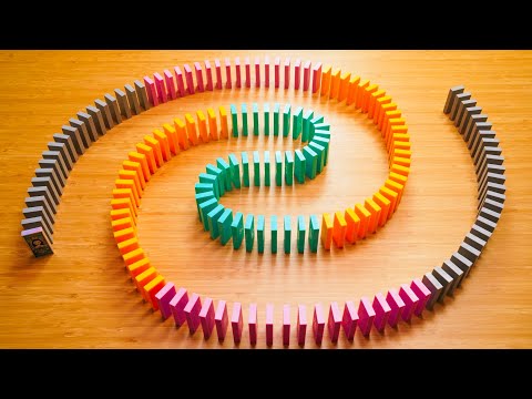 How to Build a Double Spiral in Dominoes | Disney’s Moana Whirlpool