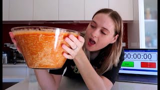 10 lb Canned Spaghetti Challenge | GIRLS VS FOOD