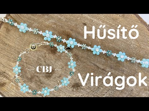 Gyöngy fűzött virág minták két tűvel| Gyöngyfűzés