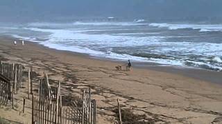 preview picture of video 'Big Surf from Hurricane Katia on the Outer Banks 9/8/11'