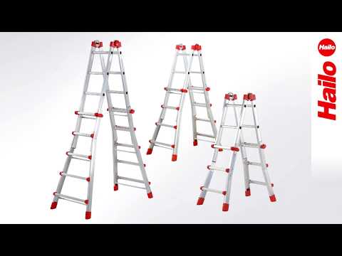 Hailo Multifunktions-Teleskopleiter M80 | Höhenverstellbar, robust, flexibel einsetzbar
