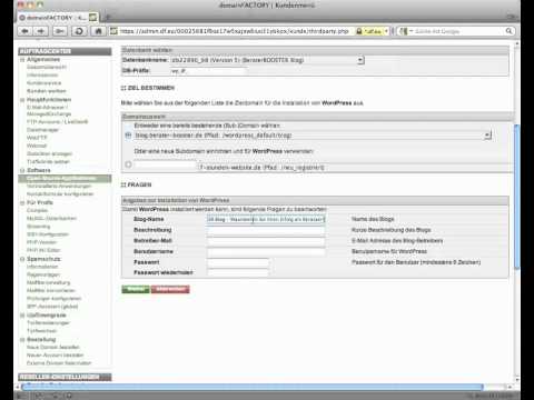 Tutorial - Ihren eigenen Wordpress-Blog erstellen in unter 5 Minuten - So geht's bei Domainfactory