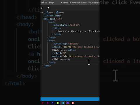 Javascript Handling The Click Event Shorts Coding Programming Html Javascript Tutorial