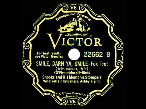 1931 Snooks & His Memphis Stompers - Smile, Darn Ya, Smile (Bellare, Ashby, Herlin, vocal)