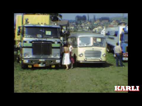 Trucker Treffen Ruswil Luzern ca. 1980 ,  Lastwagen , Lkw , Camion