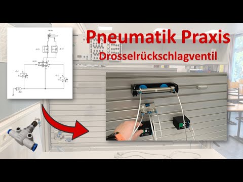 Grundlagen Pneumatik | Drosselrückschlagventil| Steckwand Praxis ohne Kommentar  |  Aufbau Bauteile
