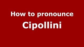 How to pronounce Cipollini