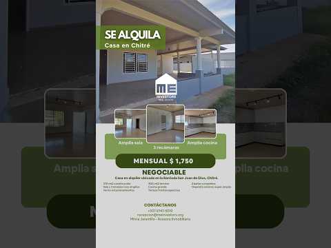 VENTA o ALQUILER, CHITRE. #bienesraicespanama #bienesraices #invierteenbienesraices #realestate