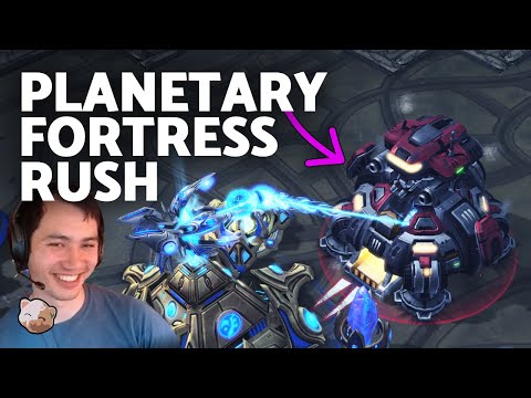 We paid a Pro to do Troll Builds: Planetary Fortress Rush | Twitch Plays Astrea #2 - StarCraft 2
