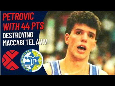 Drazen Petrovic 44 pts | Cibona VS Maccabi | EuroCup 1986