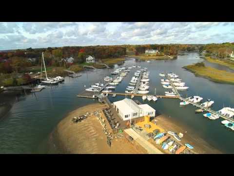 Pear Tree Beach and Darien Boat Club Aerial Video