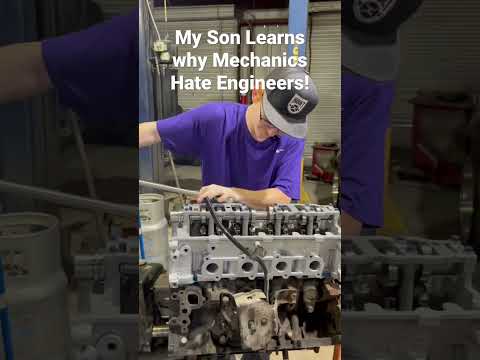 Tightening a head on 4.6l Mustang Gt Engine Father and Son! #mechanic