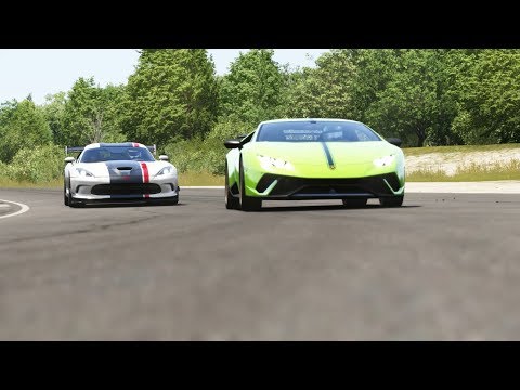 Lamborghini Huracan Performante vs Dodge Viper ACR at Bridgehampton