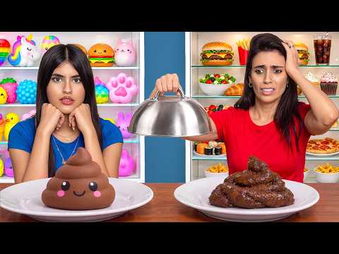 אתגר אוכל סקווישי VS אוכל אמיתי