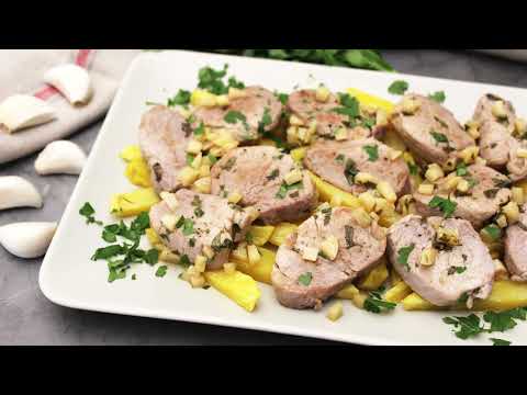 Solomillos de cerdo al ajillo