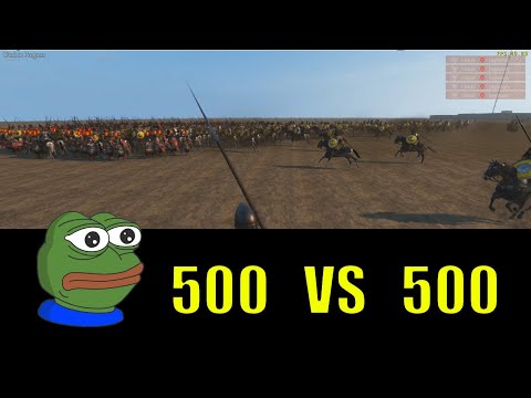 500 Infantry vs 500 Knights- Mount and Blade Bannerlord Gameplay