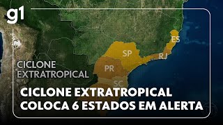 Jornal Hoje: defesas civis de 6 estados emitem alertas por causa de ciclone extratropical