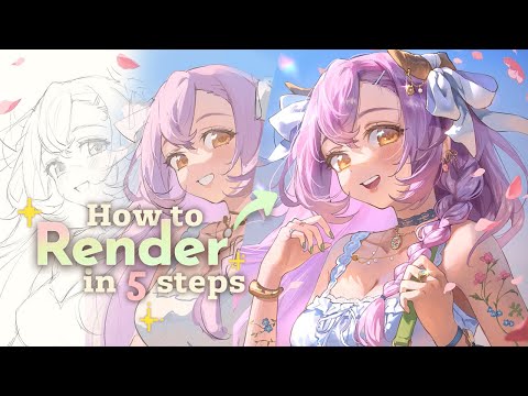 How I render ☁ sketch to render process in Procreate