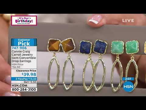 Connie Craig Carroll Jewelry Brooke Gemstone Convertible...